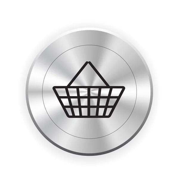 Metalowy przycisk z symbolem — Wektor stockowy