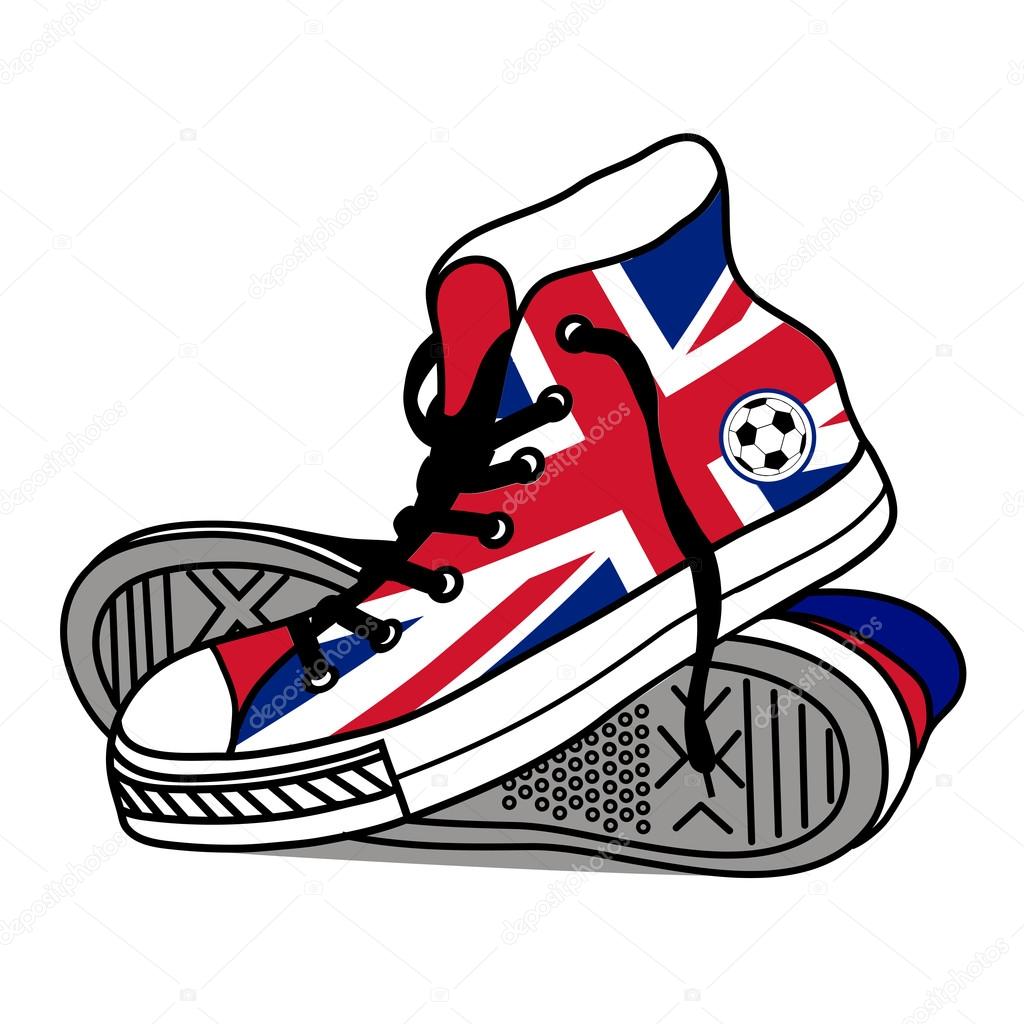 Disegno di vecchie scarpe da ginnastica vettoriali stock