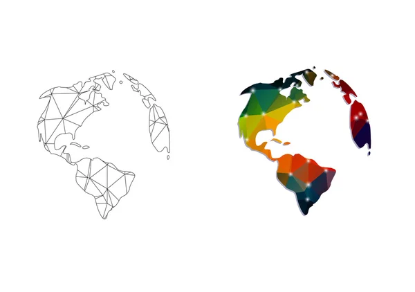 Kontinenty polygonů — Stockový vektor