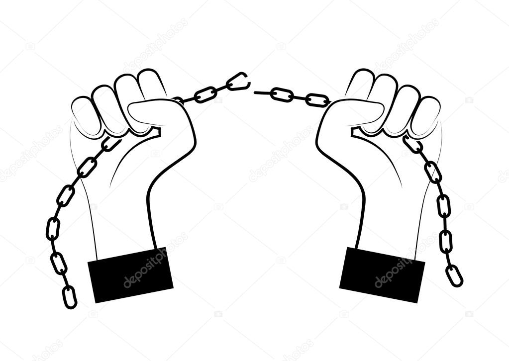 Chains broken off by hands