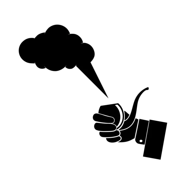 Hand met een rookpijp — Stockvector