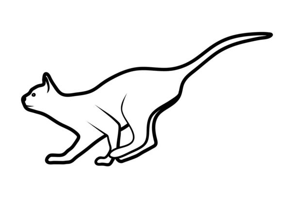 Silhouette d'un chat qui joue — Image vectorielle