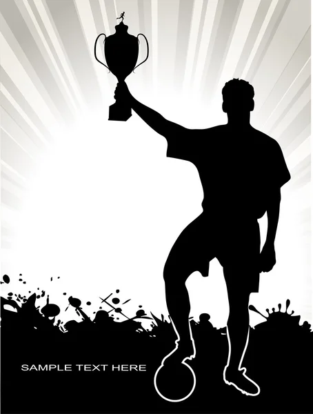 Silhouette of the champion — Stock Vector