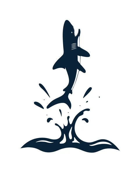 Requin en vagues — Image vectorielle