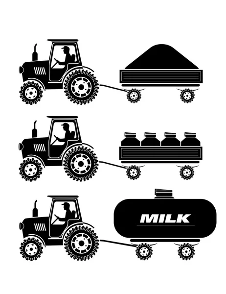 Jordbrukaren levererar produkter — Stock vektor