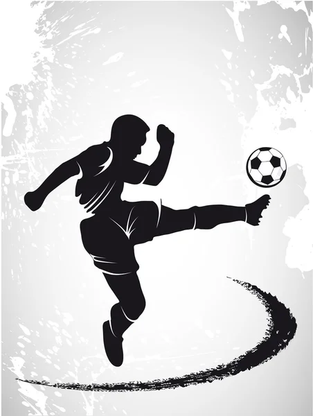 Futbolcu topa vuruyor — Stok Vektör