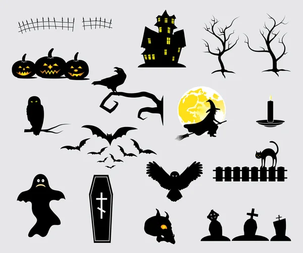 Elementos de design Halloween — Vetor de Stock