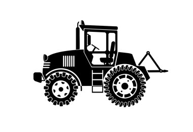 Beyaz arkaplanda traktör