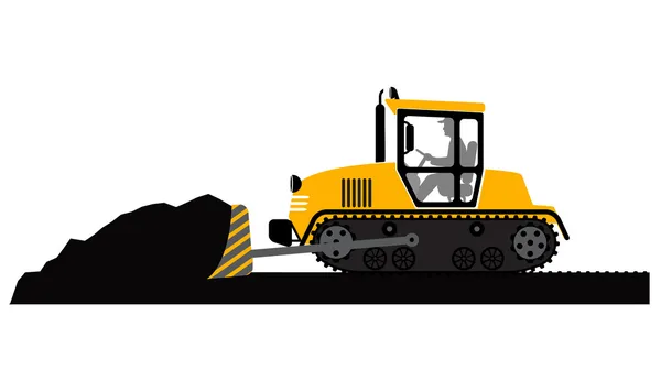 Bulldozer trabajando — Vector de stock