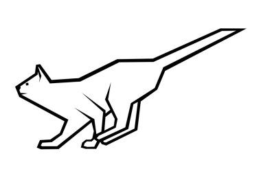 soyut siluet oynayan kedi