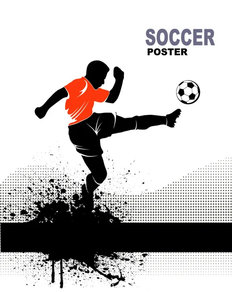 Silhouette of soccer player — Stock Vector