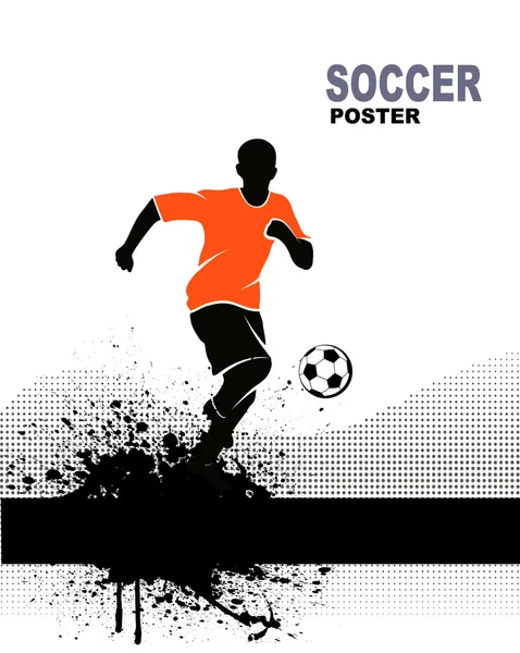 Silhouette of soccer player — Stock Vector