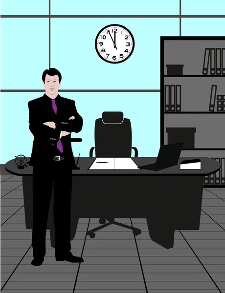 Businessman in office — Stock Vector