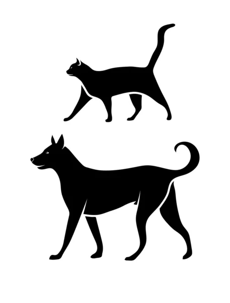 Silhouette of pets — Stock Vector
