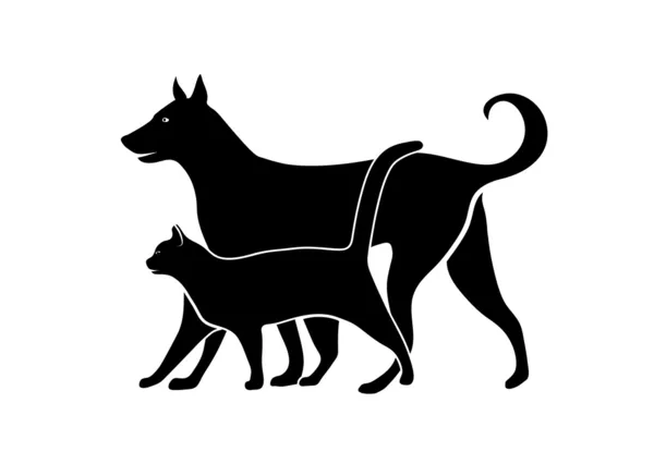Силуэт домашних животных — стоковый вектор