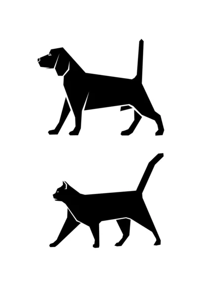 Silhouette of pets — Stock Vector