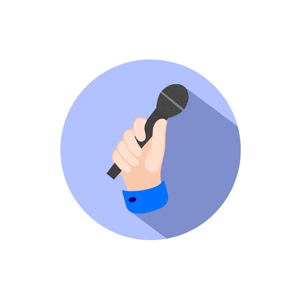 Main avec un microphone — Image vectorielle