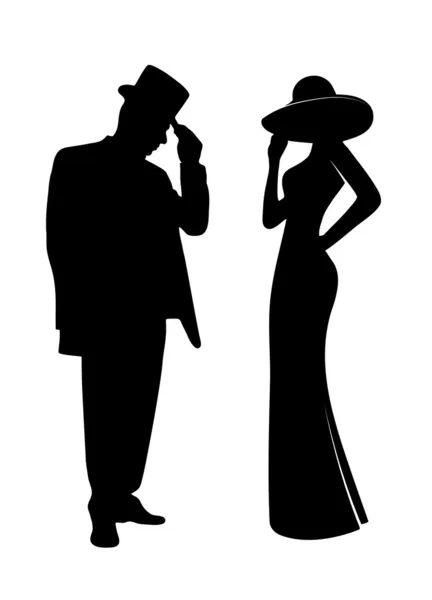 Glamorous people silhouettes — Stock Vector