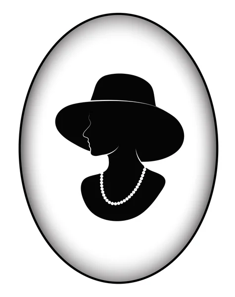 Silhouette de badge de la dame glamour — Image vectorielle