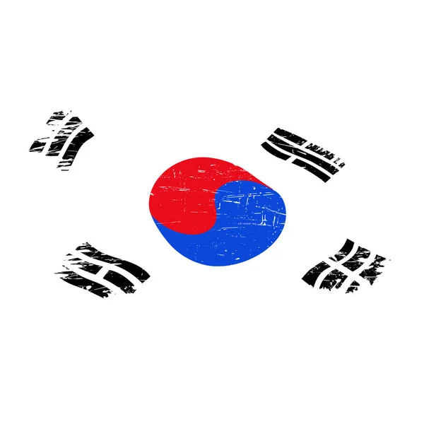 Корейский Флаг Гранж Стиле — стоковый вектор