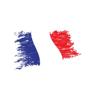 Grunge tarzında Fransız cumhuriyeti bayrağı