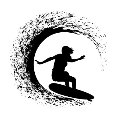ocean Wave grunge tarzı içinde gezinen silüeti