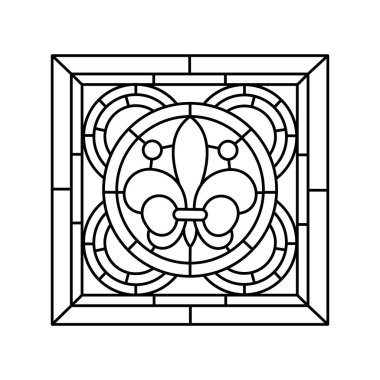 Gotik pencereler. Eski çerçeveler. Kilisenin vitraylı pencereleri