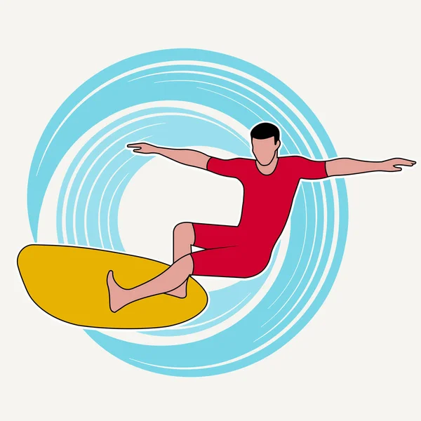 Surfer Golf Vector Illustratie — Stockvector