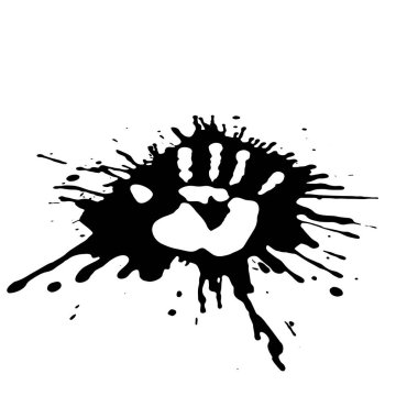 Boya birikintisi vektör illüstrasyonunda el izi