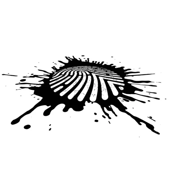 Impronta Digitale Nell Illustrazione Vettoriale Inkblot — Vettoriale Stock