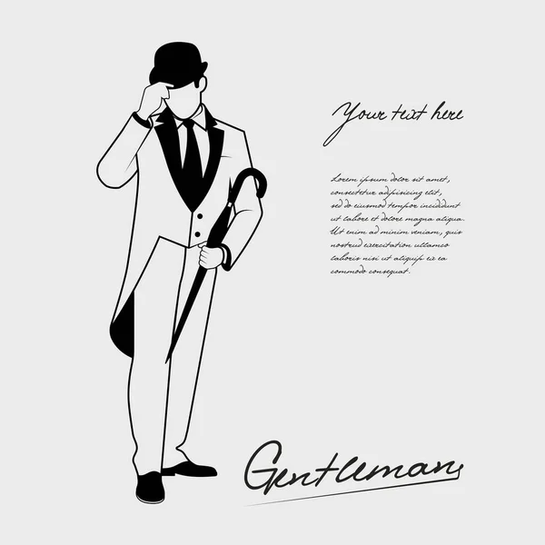 English Gentleman Cane Vector Illustration — стоковый вектор