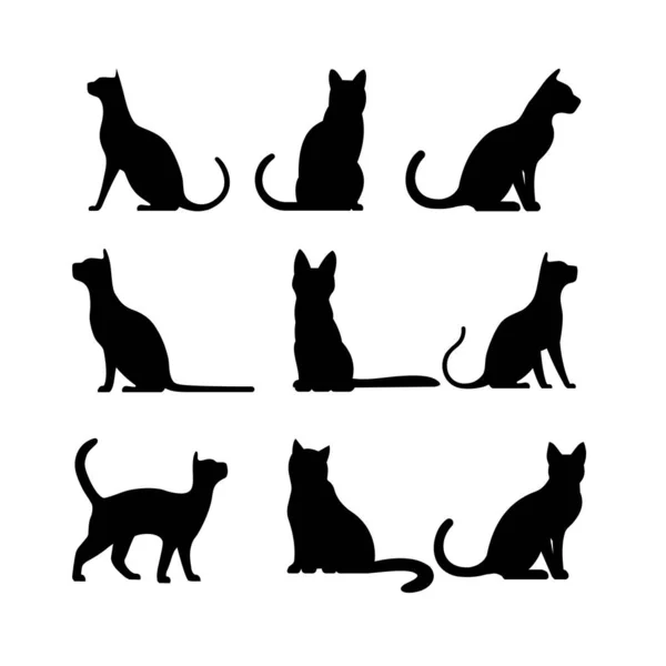 Silhouette Cat White Background — Stock Vector
