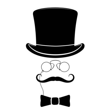Vintage icon gentleman vector illustration
