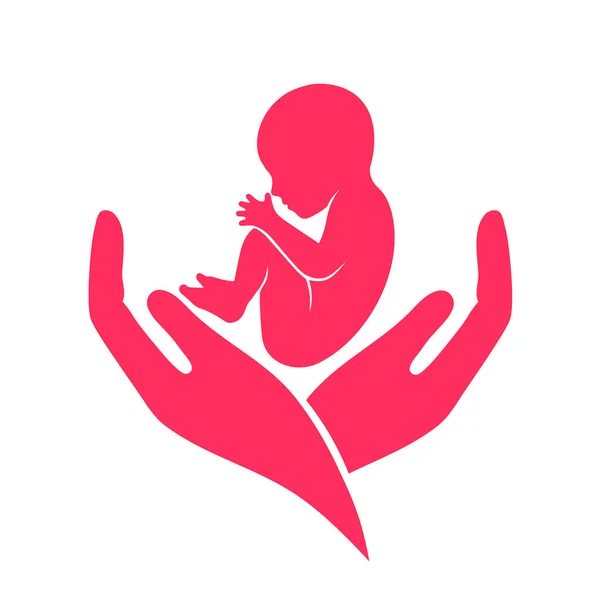 Baby Mother Hands Vector Illustration — Vector de stock
