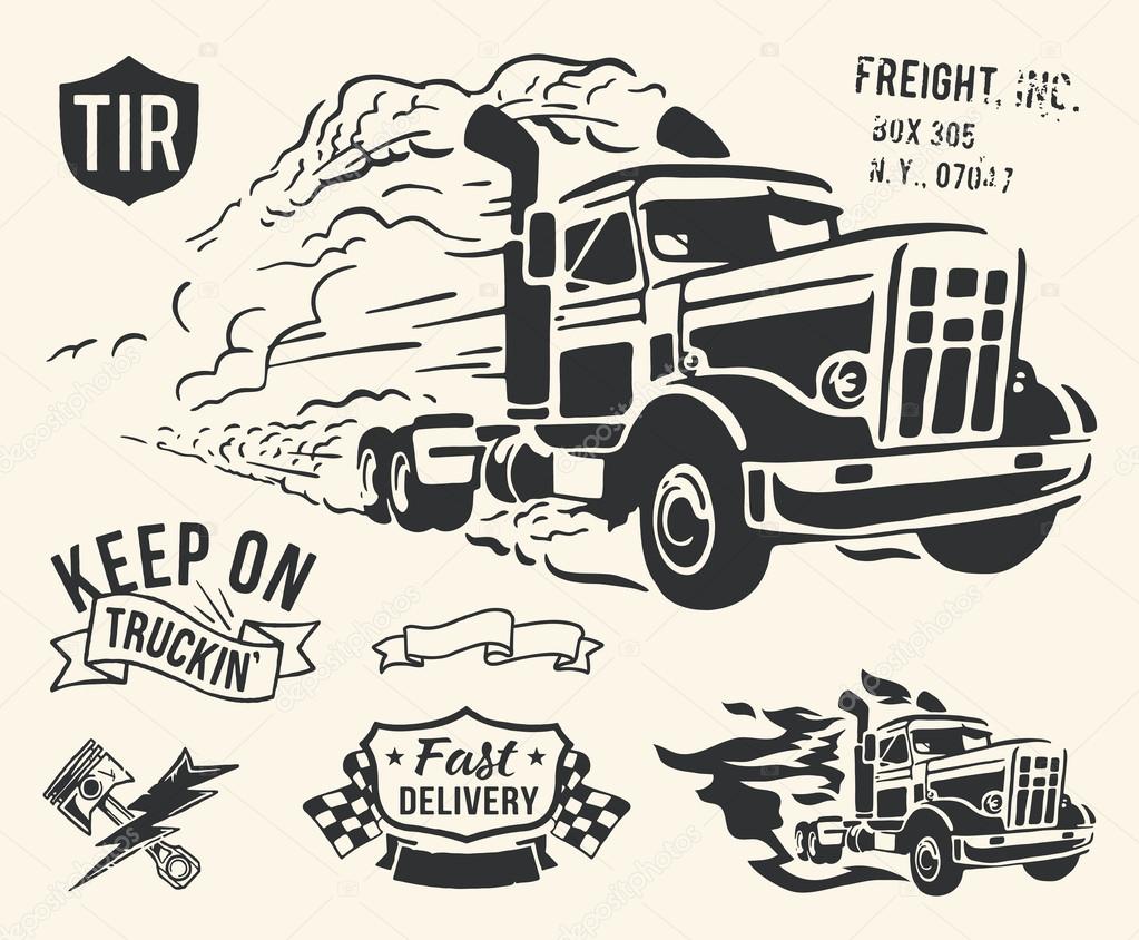 Vintage truck delivery theme