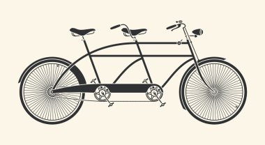 Vintage tandem bicycle clipart