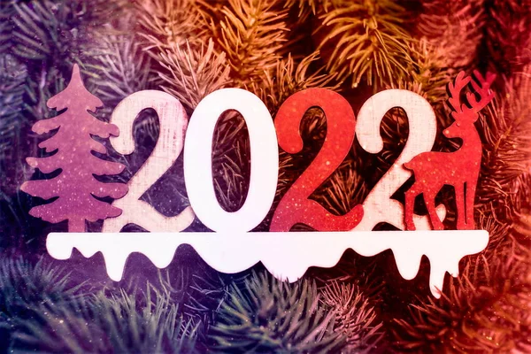 Mutlu Noeller Mutlu Yıllar Konsepti Mutlu Noeller Mutlu Yıllar 2022 — Stok fotoğraf