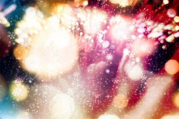 Parlak Tatil Arkaplanı Noel Arkaplanı Şenliği Bokeh Odaklı Işıklar Yıldızlarla — Stok fotoğraf