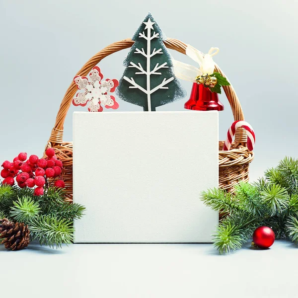 Merry Christmas Card Christmas Background Xmas Tree Sparkle Bokeh Lights — Stock Photo, Image