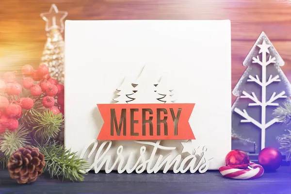 Christmas Decoration Ornament Defocused Lights Christmas Card Fir Decor Glitter — Stock Photo, Image