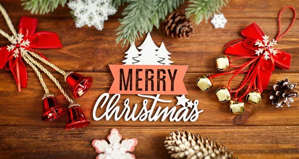 Buon Natale Cartolina Concetto Natalizio Regali Capodanno Copia Spazio Incorniciato — Foto Stock