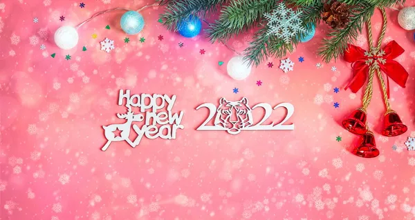 Merry Xmas Card Winter Vakantie Thema Gelukkig Nieuwjaar Ruimte Voor — Stockfoto