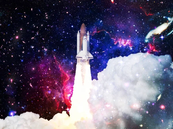 Space Shuttle Launch Deep Space Krása Nekonečného Vesmíru Prvky Tohoto — Stock fotografie