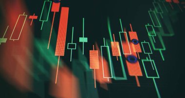 Borsa veya iş piyasası analizi kavramı. İş finans ya da borsa geçmişi. Borsa mali döviz grafiği
