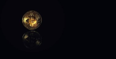 Bitcoins with Candle stick grafik çizelgesi ve dijital arkaplan. Simge harfli altın sikke B. Madencilik veya engelleme teknolojisi