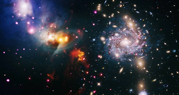 Uzayda Bir Yıldız Uzay Bilim Eğitim Konularında Kolaj Görüntünün Elementleri — Stok fotoğraf