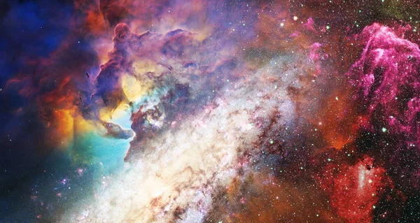 黒の背景に星の粒子の動き 宇宙背景にある銀河の星の光星雲 この画像はNasaによって提供された — ストック写真