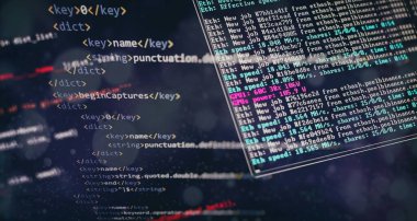 Programlama kaynak kodu HTML Web sitesi geliştirme için. Sunucu günlükleri Analizi.