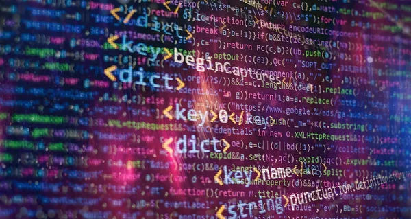 Software Sviluppatore Codice Programmazione Codifica Astratta Dello Script Del Computer — Foto Stock