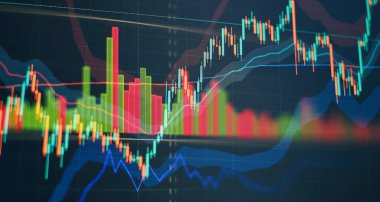 mali grafik üzerinde teknoloji arka plan temsil mali kriz, ekonomik çöküşünün